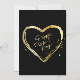 Glad fars dag! Elegant Guld Hjärtan Kalligrafi Julkort