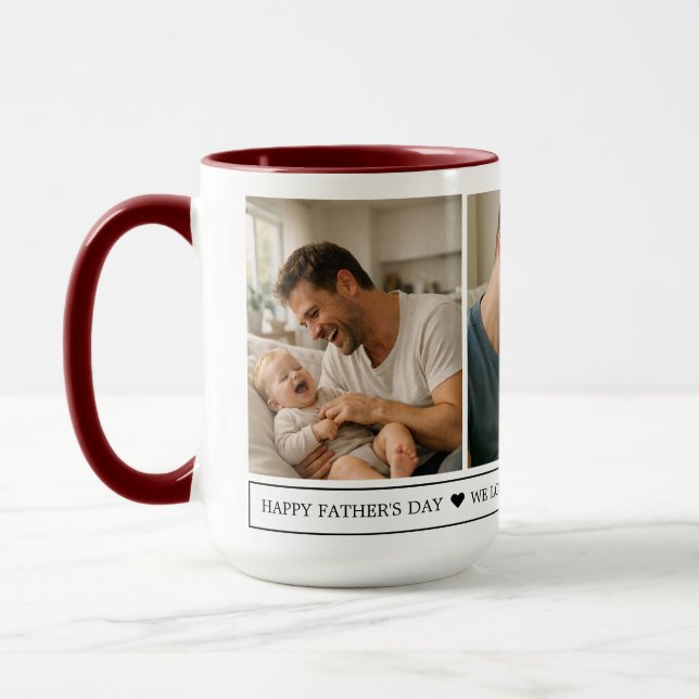 Glad fars dag Foto | Anpassad Pappa Alltid Mugg (Vänster)