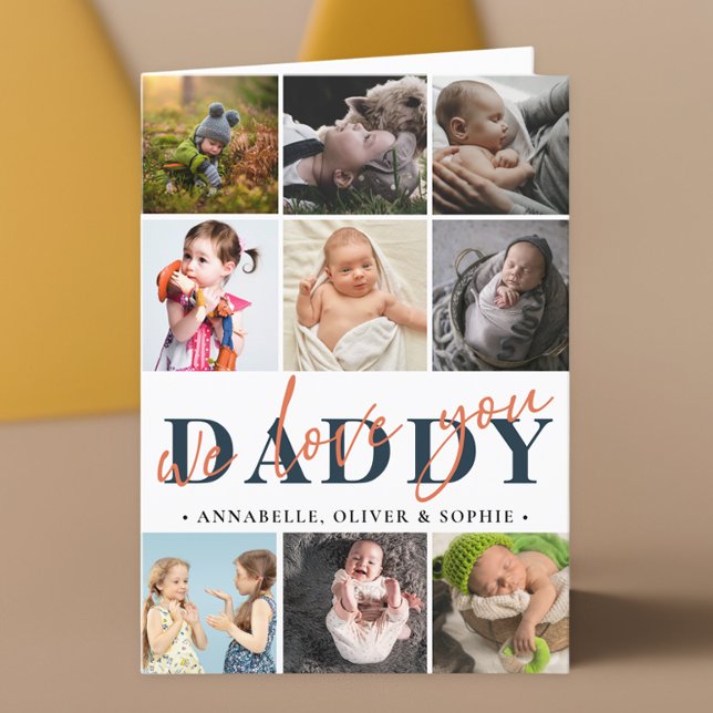 Glad fars dag Foto Collage  Kort (Skapare uppladdad)