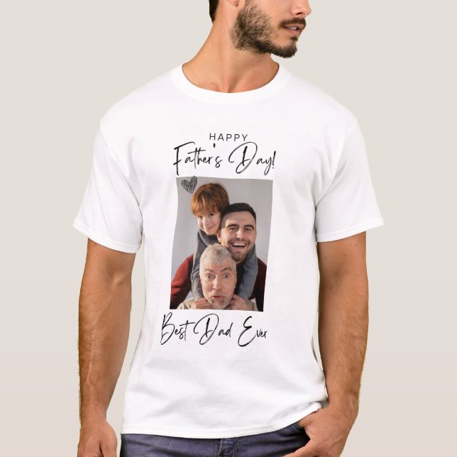 Glad fars dag Foto T-shirt  (Framsida)