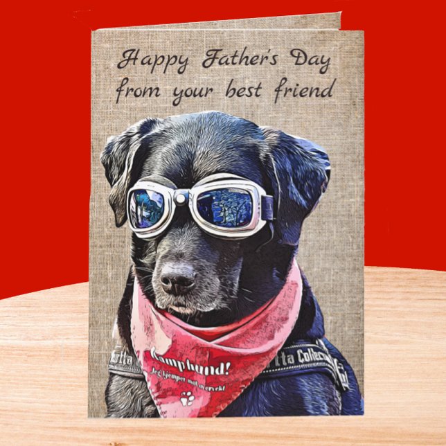 Glad fars dag från Cool Dude Black Lab Hund Kort (Skapare uppladdad)