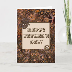 Glad fars dag Gears Steampunk Industriell Kort