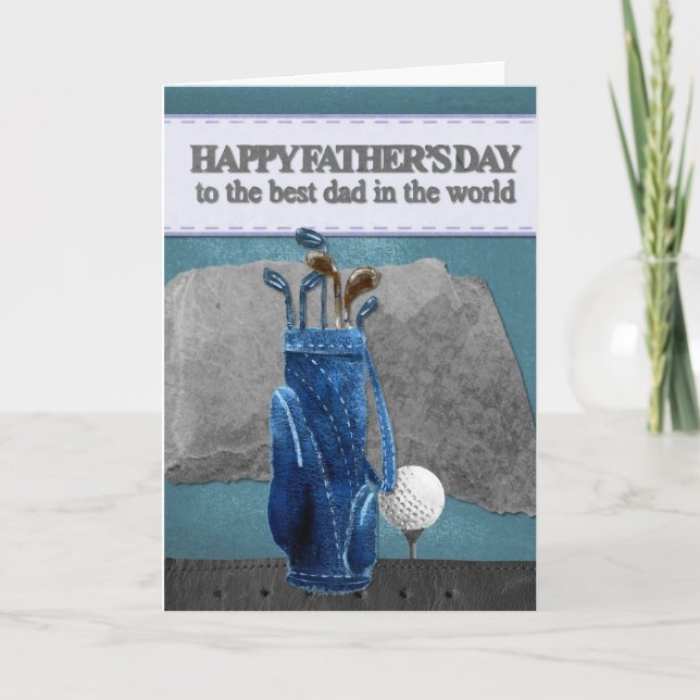 Glad fars dag Golf Födelsedagsgratulationskort.."B Kort (Framsida)