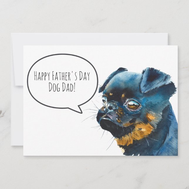 Glad fars dag Hundpappa Brysselgriffon Beställning Julkort (Framsida)