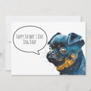 Glad fars dag Hundpappa Brysselgriffon Beställning Julkort