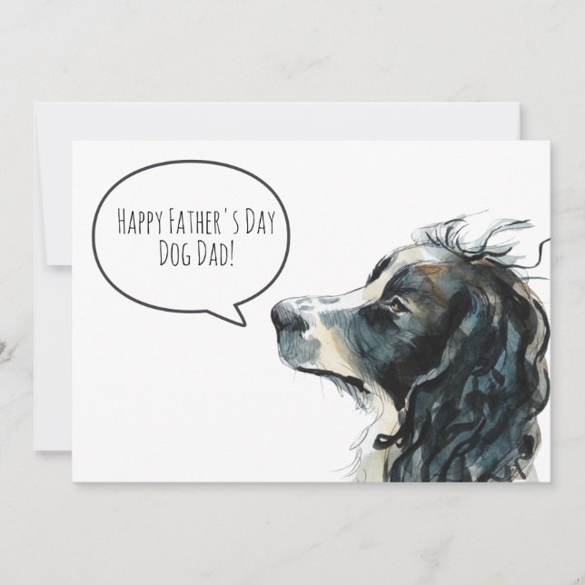 Glad fars dag Hundpappa Springer Spaniel Anpassad Julkort (Framsida)