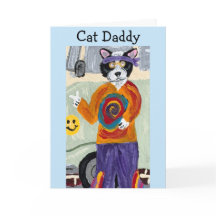 Glad fars dag Kattpappa Hippie Smoking Katt