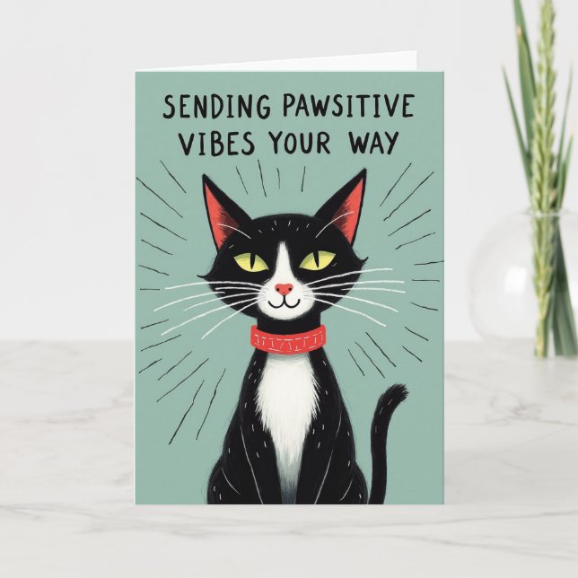Glad Fars Dag Kort med Leende Katt (Framsida)