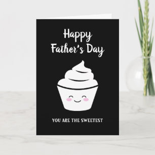 Glad fars dag-kort med söt kawaii-cupcake kort