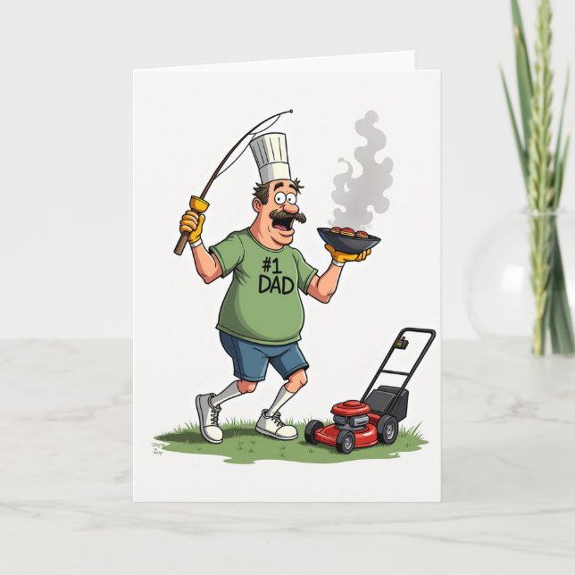 Glad Fars Dag Korta Kockkort Kort (Framsida)