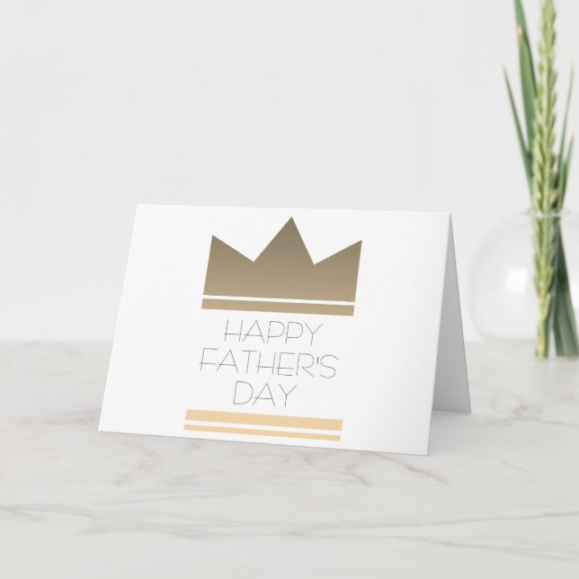 Glad fars dag, Modern guld kungakrona Kort (Framsida)
