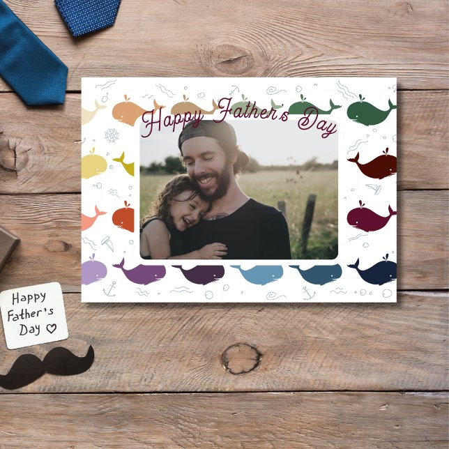 Glad fars dag Modernt foto Kort (Father's Day with photo)