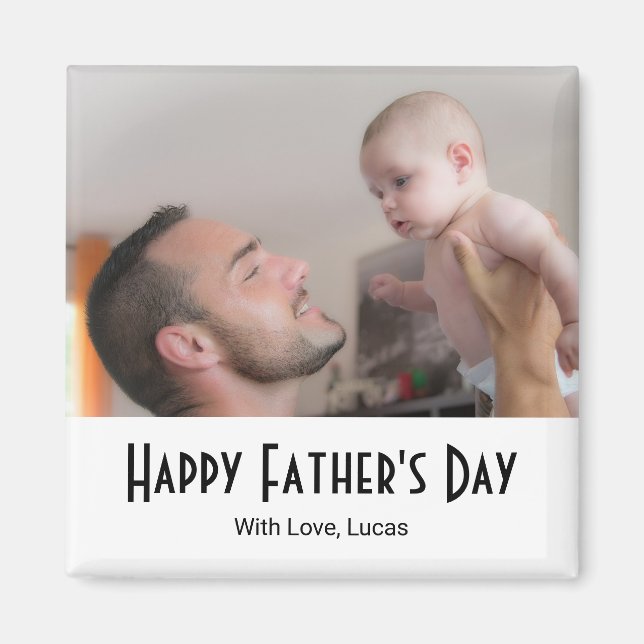 Glad fars dag Modernt foto svart vitt  Magnet (Framsidan)