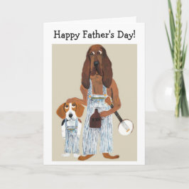 Glad fars dag Moonshiner Hound och Beagle valp Kort