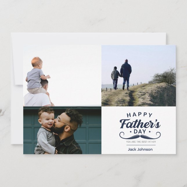 Glad fars dag Mustasch Hyllningsdesign Julkort (Framsida)