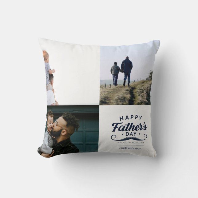 Glad fars dag Mustasch Hyllningsdesign Kudde (Framsida)