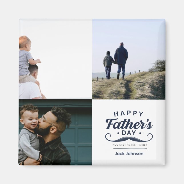 Glad fars dag Mustasch Hyllningsdesign Magnet (Framsidan)