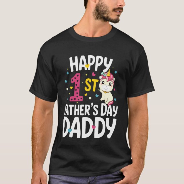 Glad fars dag Pappa Enhörning Dotter Pappa Todd T Shirt (Framsida)