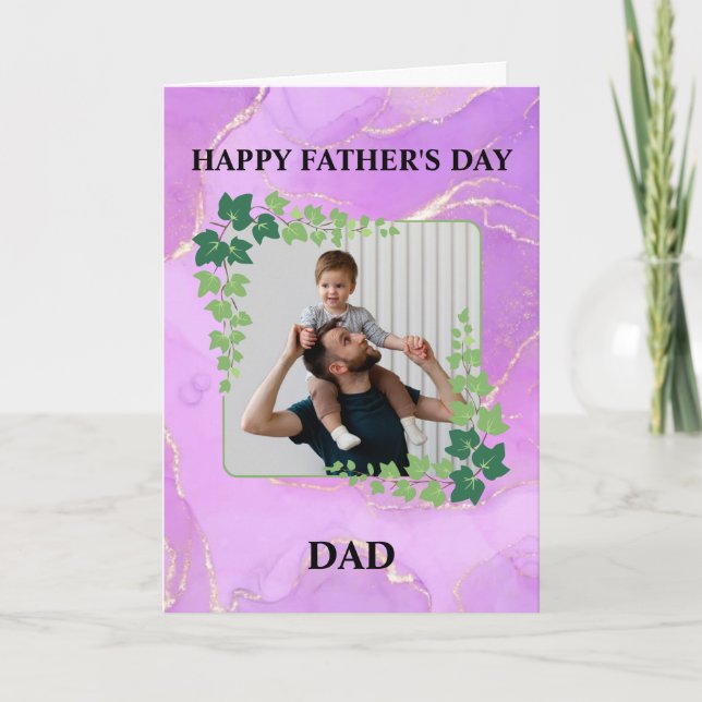 Glad fars dag Pappa Foto Anpassad Kort (Framsida)
