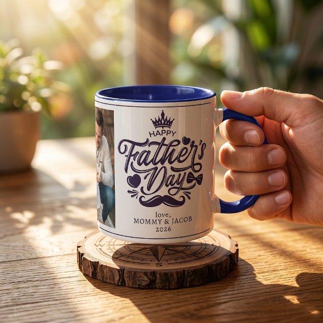 Glad fars dag | Pappa Foto Kaffe Mugg (Skapare uppladdad)