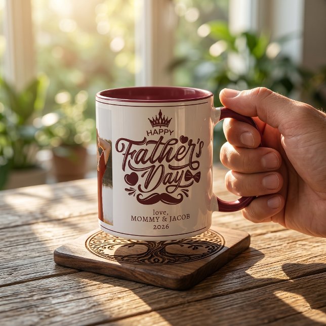 Glad fars dag | Pappa Foto Kaffe Mugg (Skapare uppladdad)