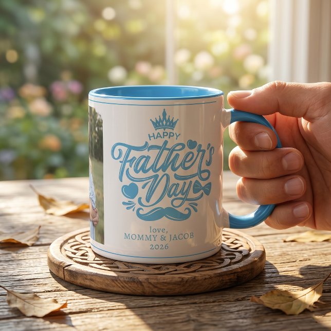 Glad fars dag | Pappa Foto Kaffe Mugg (Skapare uppladdad)