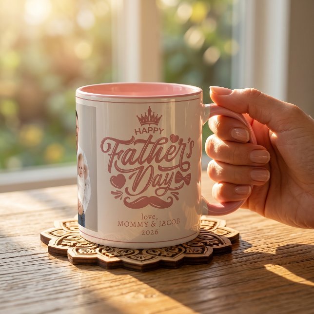 Glad fars dag | Pappa Foto Kaffe Mugg (Skapare uppladdad)