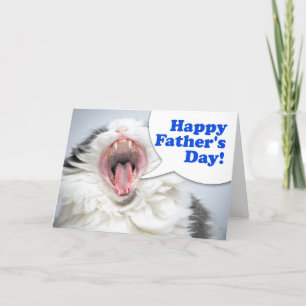 Glad fars dag Pappa Rollig Katt Skriker Humor Helgkort