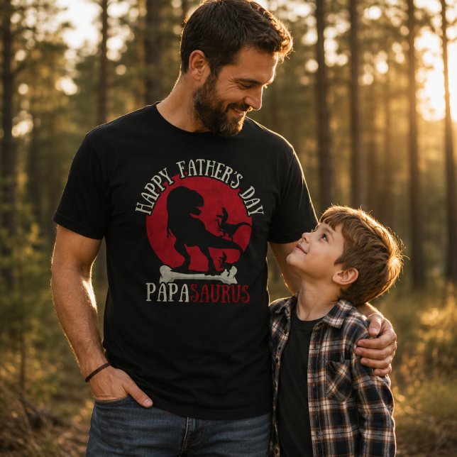 Glad fars dag Rolig pappa Papasaurus T Shirt (Skapare uppladdad)