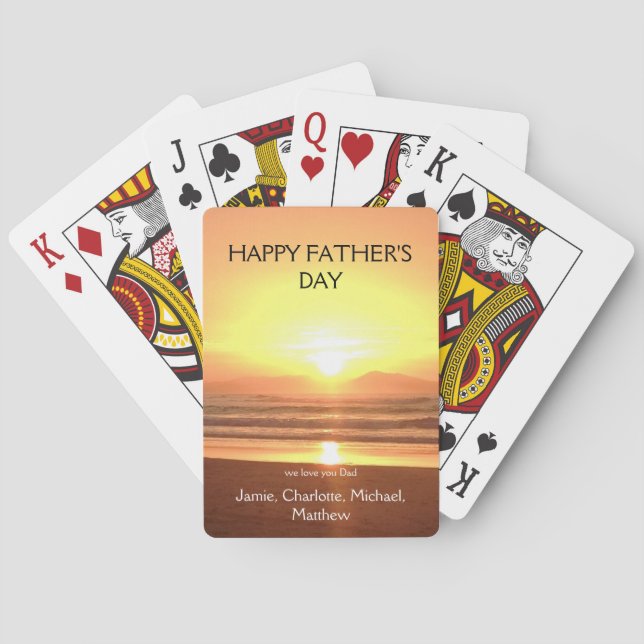 Glad fars dag Solnedgång Barnens namn Casinokort (Baksidan)