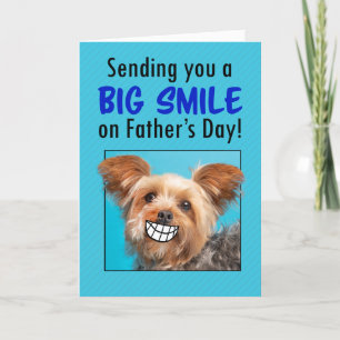 Glad fars dag Stor leende Yorkie Hund Humor Helgkort