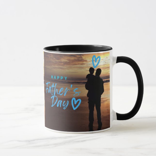 Glad fars dag strand siluett mugg  (Höger)