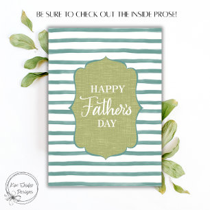 Glad fars dag Teal Stripe Script-kort Kort