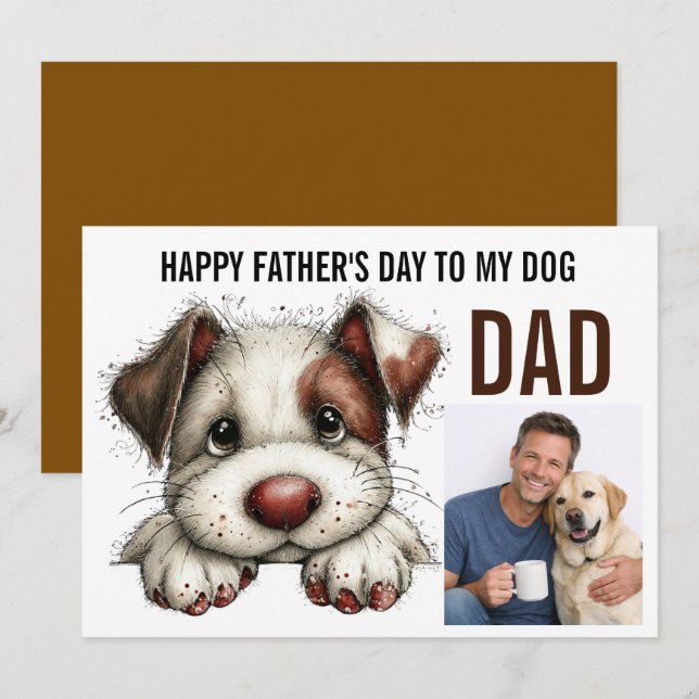 Glad fars dag till min hund | Rolig hundpappa  Julkort (Fram/baksida)