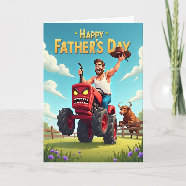 Glad fars dag Traktorkort Kort (Framsida)