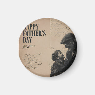 Glad fars dag Vintage brev och farfar porträtt Magnet