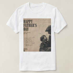Glad fars dag Vintage brev och farfar porträtt T Shirt
