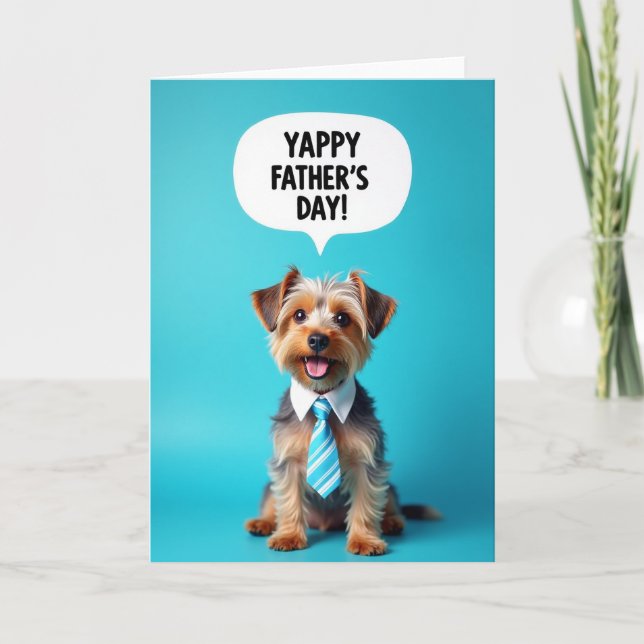 Glad fars dag Yappy-porträttkort Kort (Framsida)