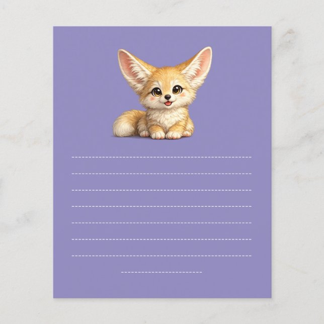 Glad Fennec-räv Söt Positiv Design Flygblad (Framsidan)