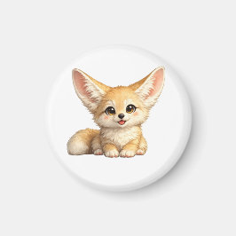 Glad Fennec-räv Söt Positiv Design Magnet