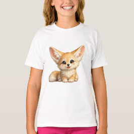 Glad Fennec-räv Söt Positiv Design T Shirt