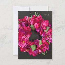Glad firande - Het rosa blomsterkrans Anteckningskort