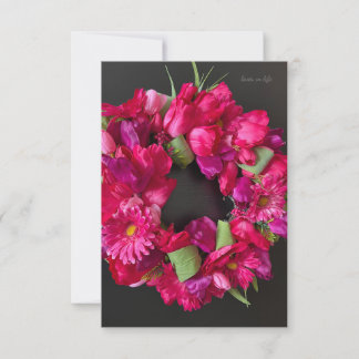 Glad firande - Het rosa blomsterkrans Anteckningskort