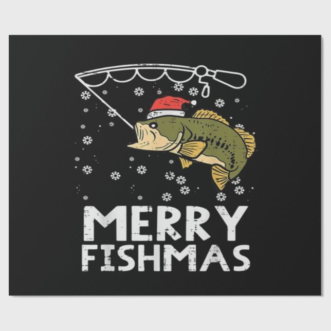 Glad Fishmas Fisk Julafton Xmas  Presentpapper (Platt)
