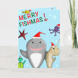 Glad Fishmas julkort Helgkort