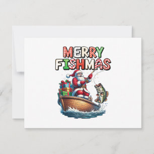 Glad Fishmas Jultomten Fiskentusiaster Rolig Fiska Inbjudningar