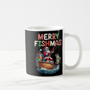 Glad Fishmas Jultomten Fiskentusiaster Rolig Fiska Kaffemugg