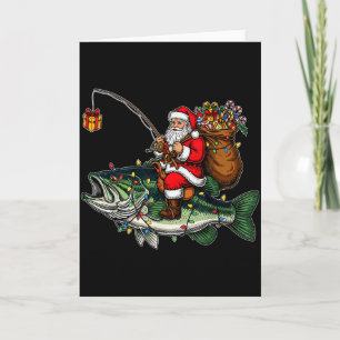 Glad Fishmas Jultomten Fiskentusiaster Rolig Fiska Kort
