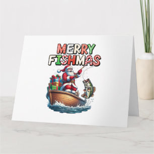 Glad Fishmas Jultomten Fiskentusiaster Rolig Fiska Kort