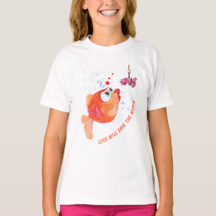 Glad fisk och mask T-shirt rolig - Anpassad text